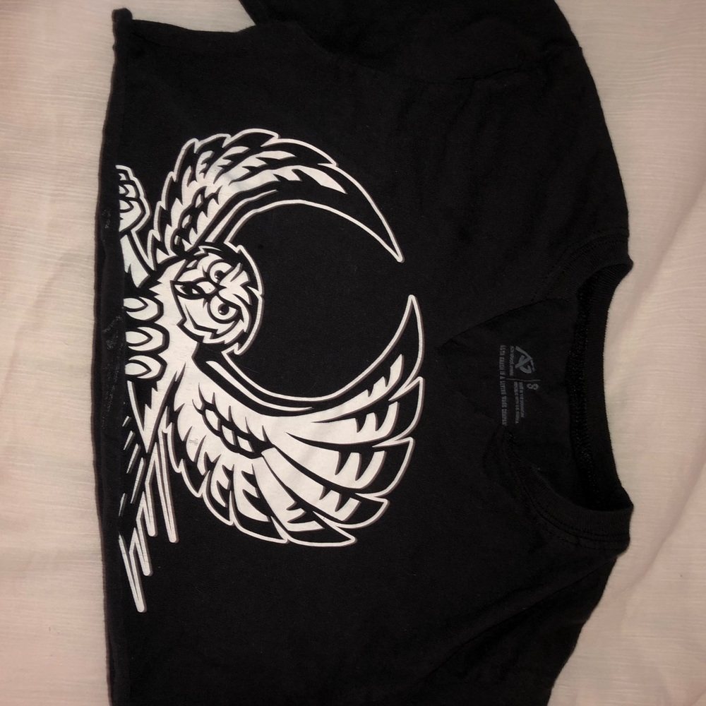 TWO Black Temple University Cropped T-shirts